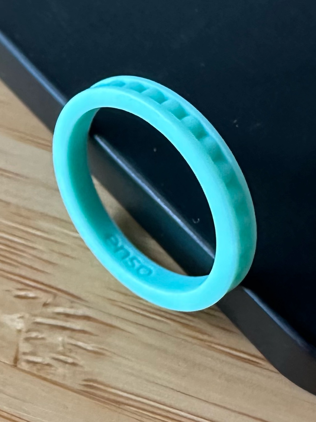 Enso Column Stackable Silicone Ring In Turqouise - Size 5